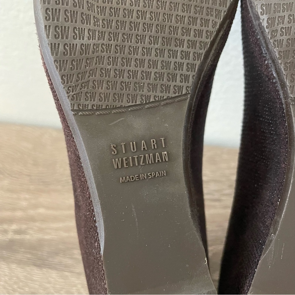 Stuart Weitzman Brown Sojourn Goosebump Wedge Pumps, Size 6.5N - Picture 8 of 9